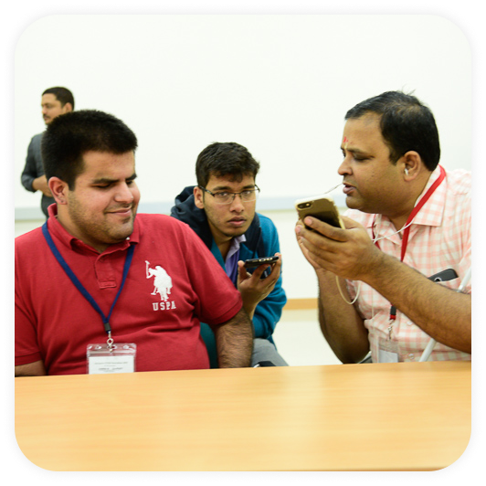 Kartik and a blind user accessing I-Stem programs